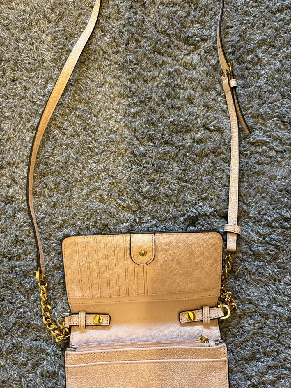Michael Kors Tan Crossbody with Gold Logo Accent
